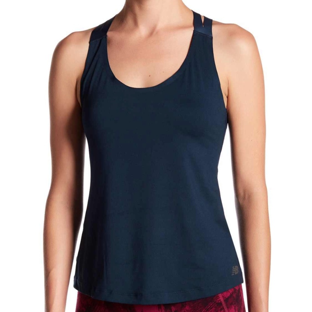 NEW BALANCE Teal Cross Back Solid Tank NWOT Size XS